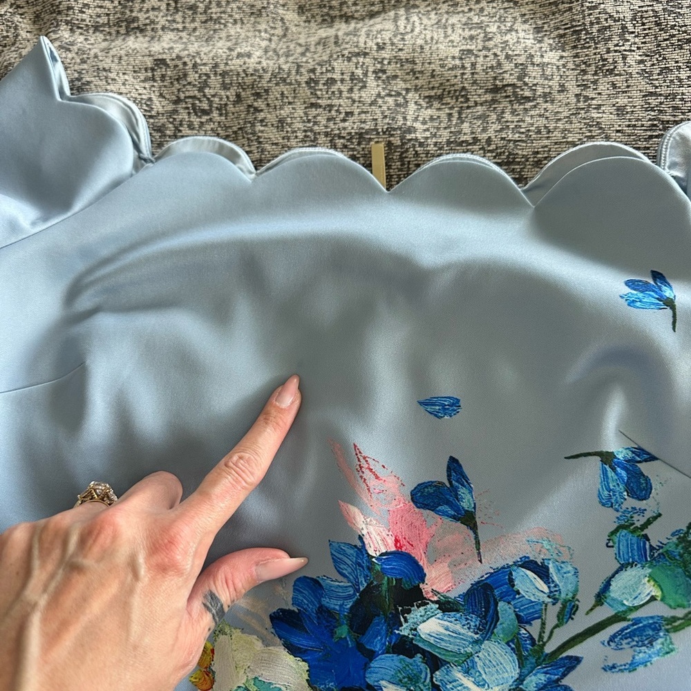 Ted Baker London Powder Blue Floral Off-Shoulder Midi Dress - Picture 12 of 15